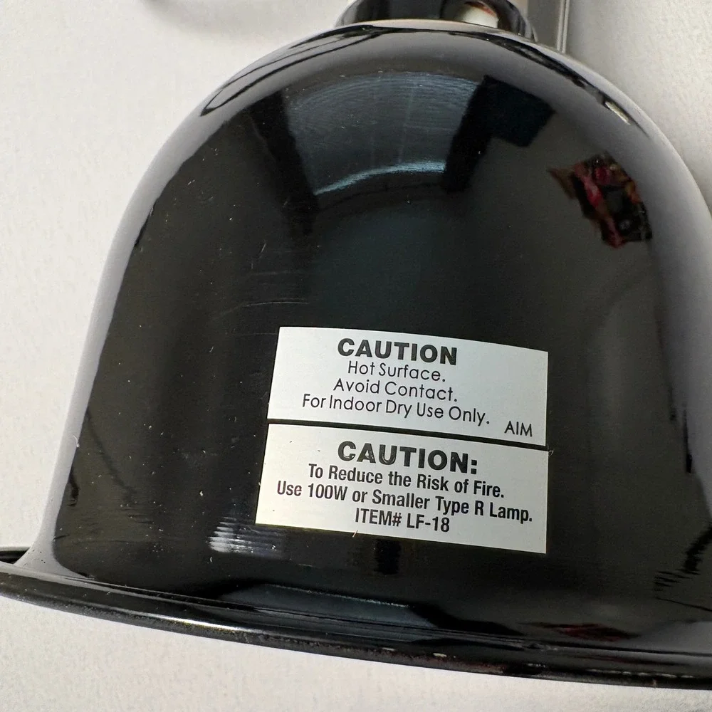 Zoo Med Mini Deep Dome Lamp Fixture LF-18 Black 5.5 Inch 100W Max